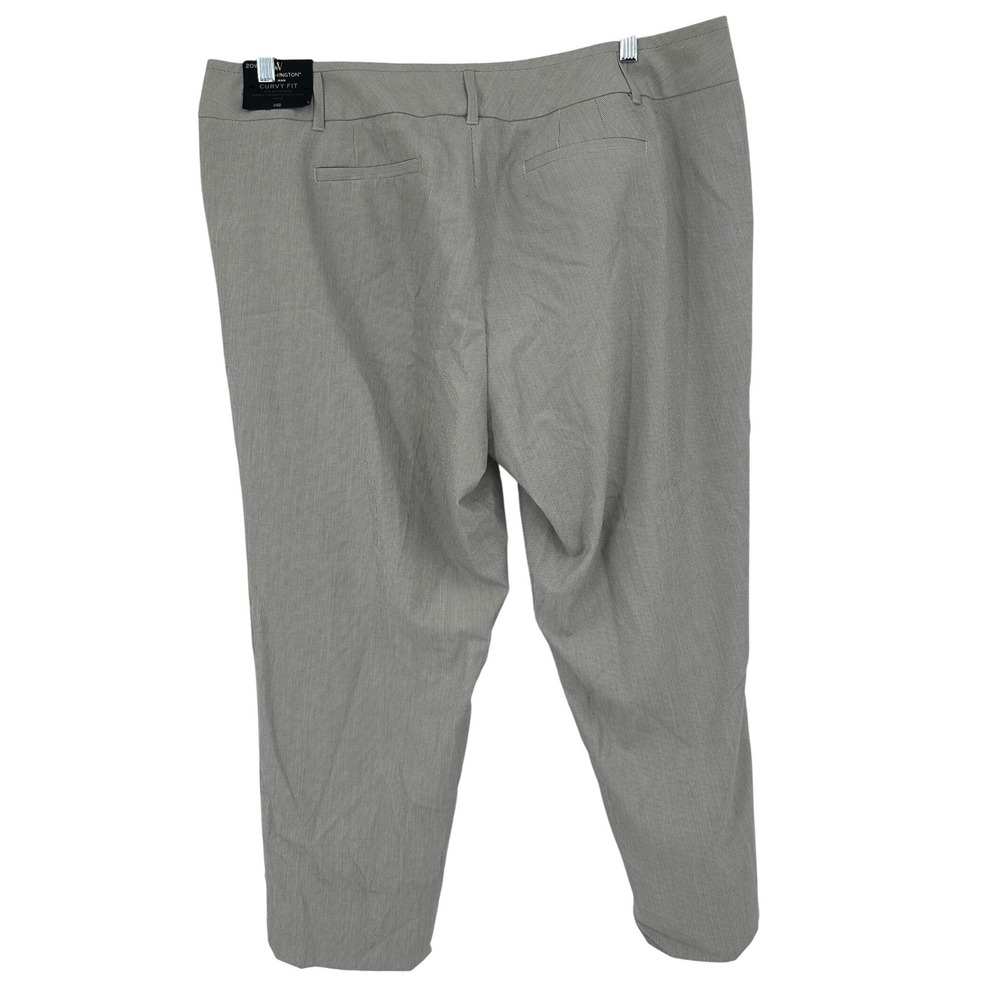 Worthington Curvy Fit Ankle Pants Grey Stripe Plus Size 20W NWT Minimalist chic - Picture 2 of 7